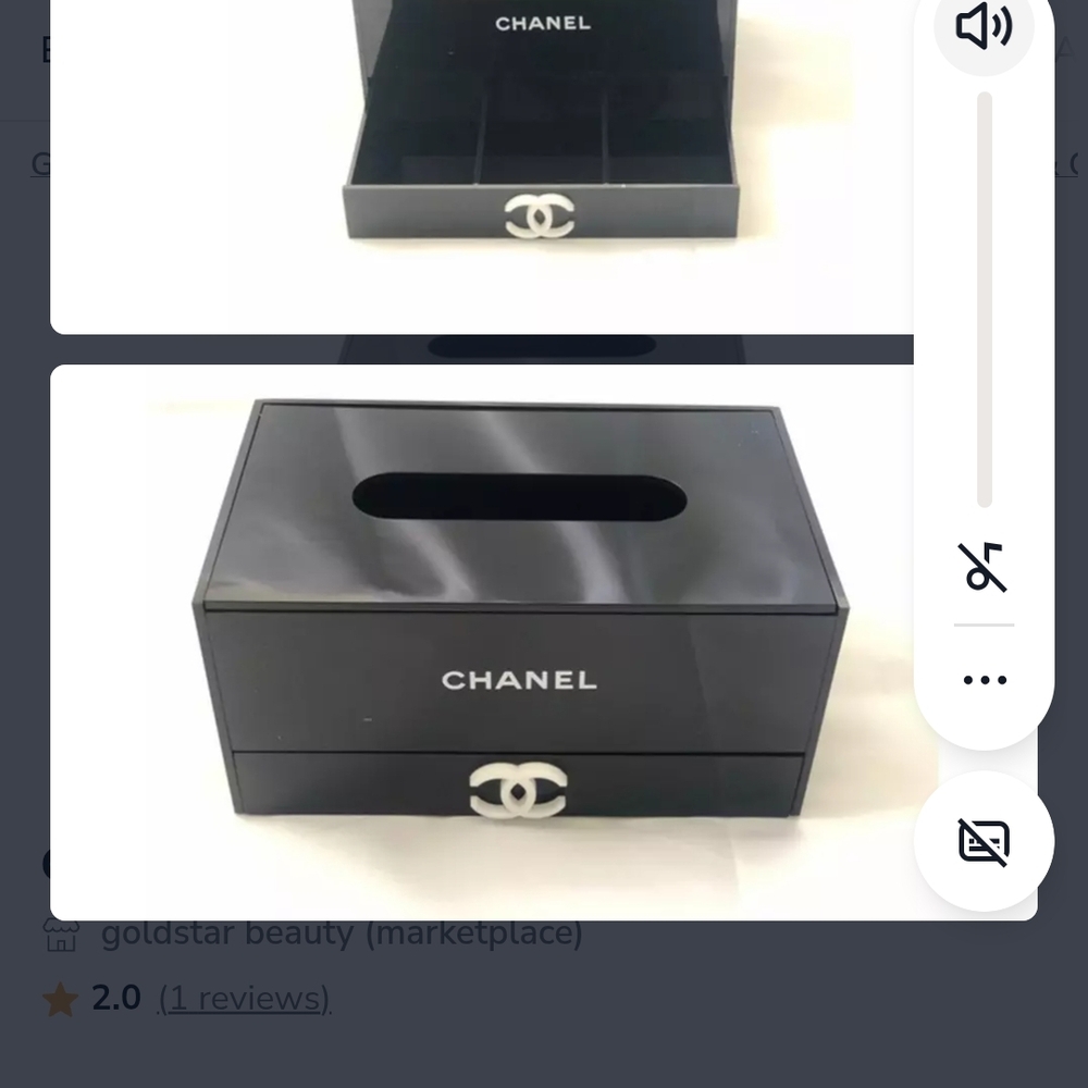 Black Tissue Holder With A Bottom Drawer For Storage - Picture 3 of 5